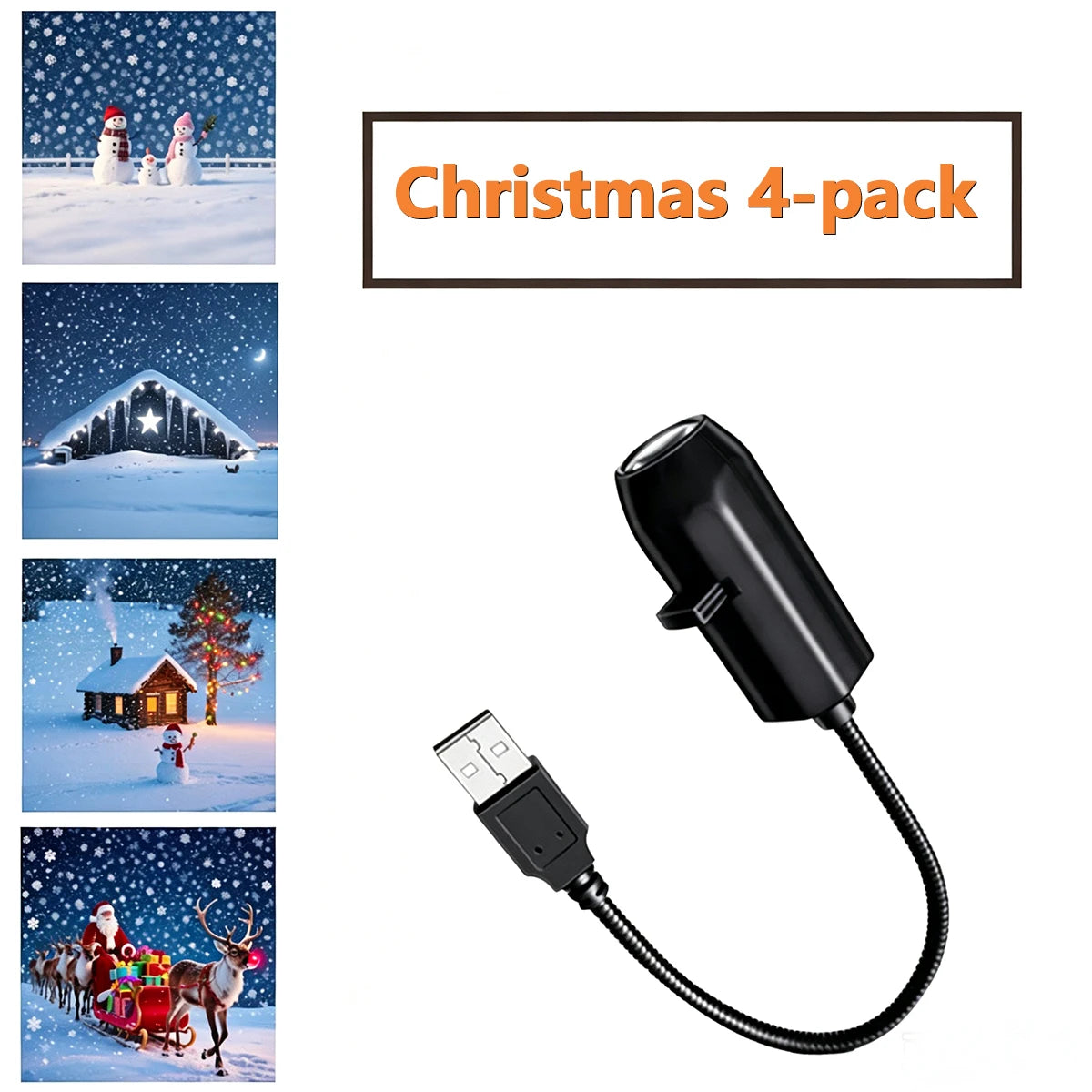 Flexible Christmas snow and Santa projection lights