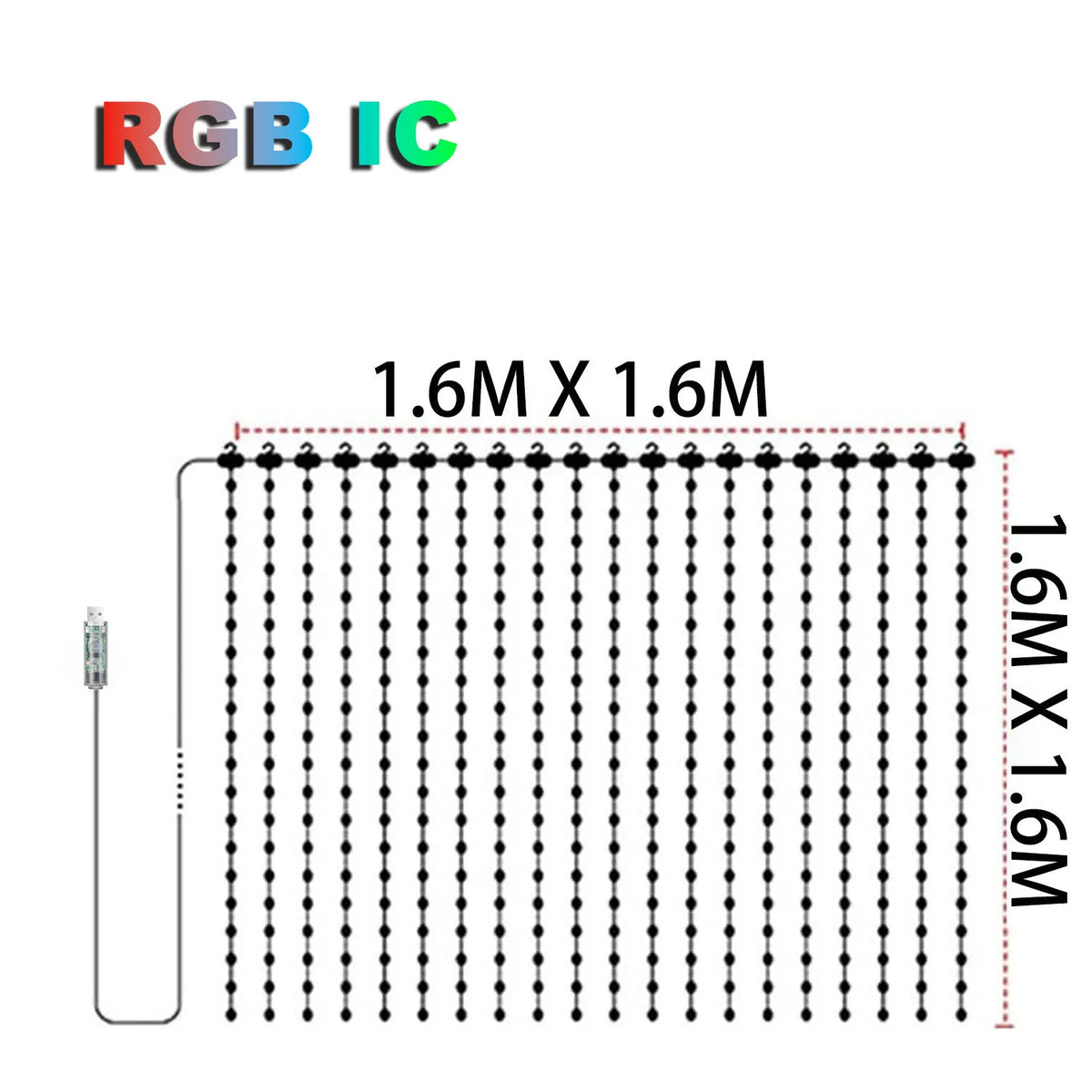 256/400 LED smart Christmas curtain lights with app