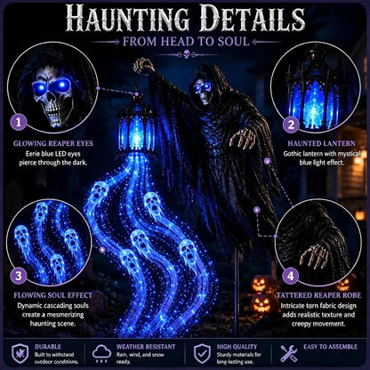 Animated Halloween soul harvester garden stake light