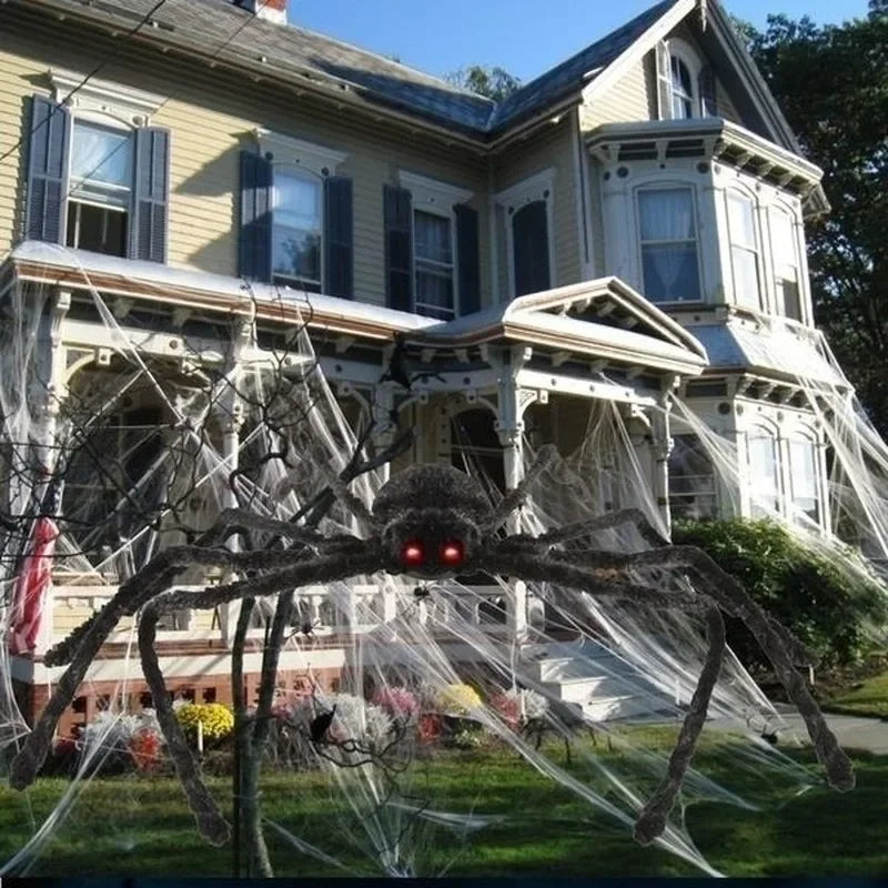 Large plush spider Halloween decoration for indoor and outdoor party decor