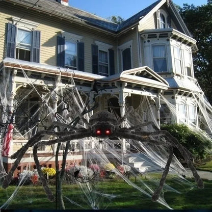 Large plush spider Halloween decoration for indoor and outdoor party decor