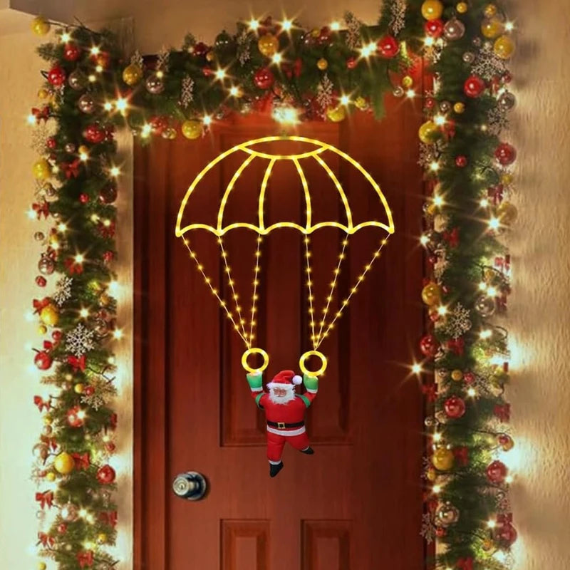USB Santa Claus parachute Christmas lights for outdoor decor