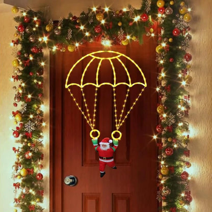 USB Santa Claus parachute Christmas lights for outdoor decor
