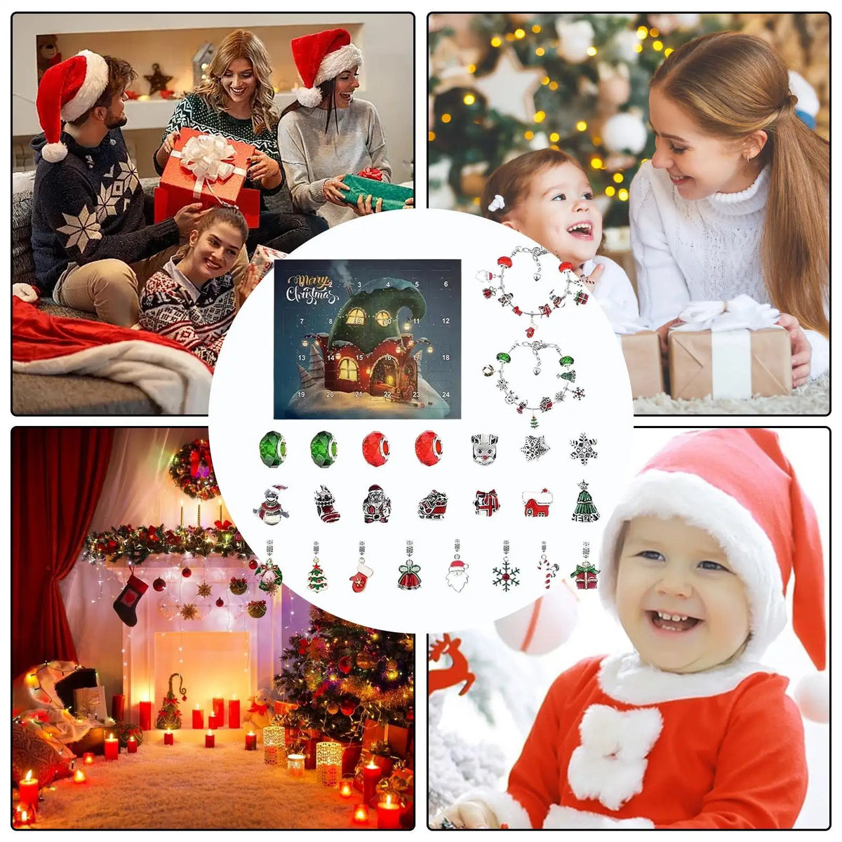 24-day Christmas countdown bracelet charm calendar