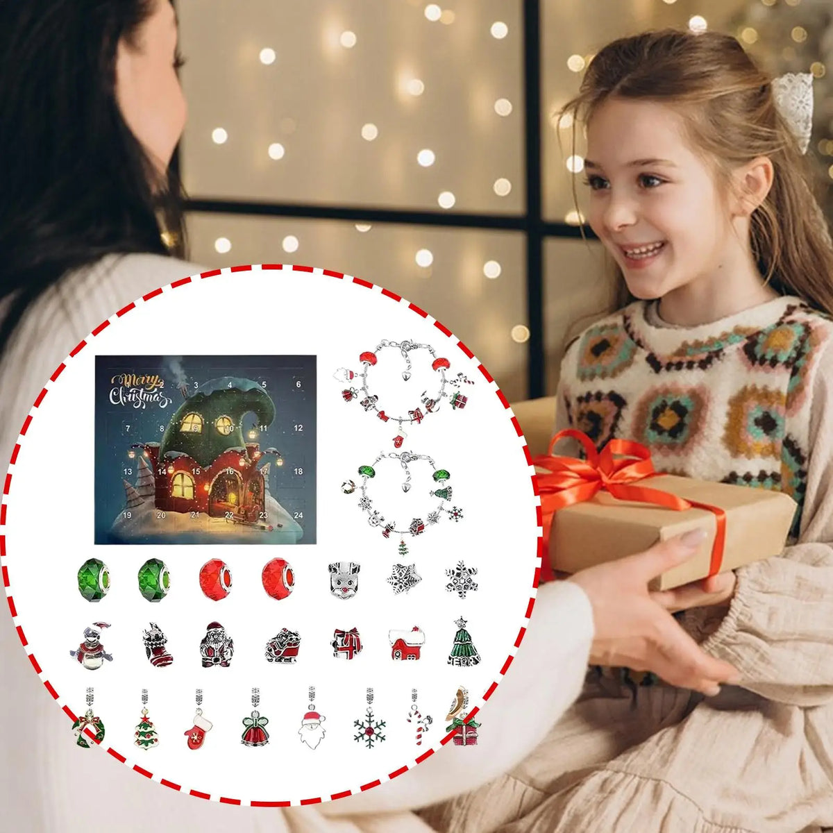 24-day Christmas countdown bracelet charm calendar