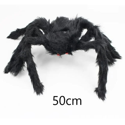 Large plush spider Halloween decoration for indoor and outdoor party decor