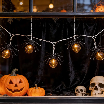 10 LED spider string lights for Halloween party decor