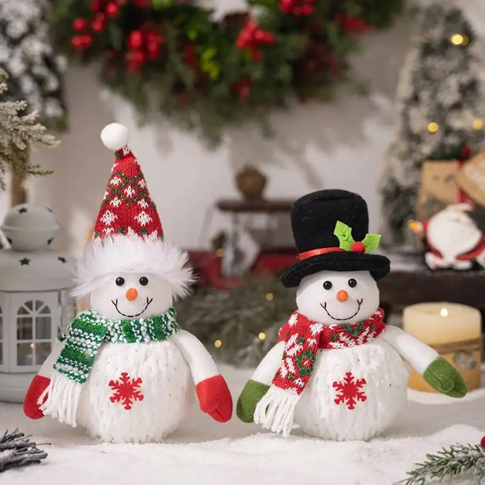 Light-up snowman Christmas figurine with snowflake decor