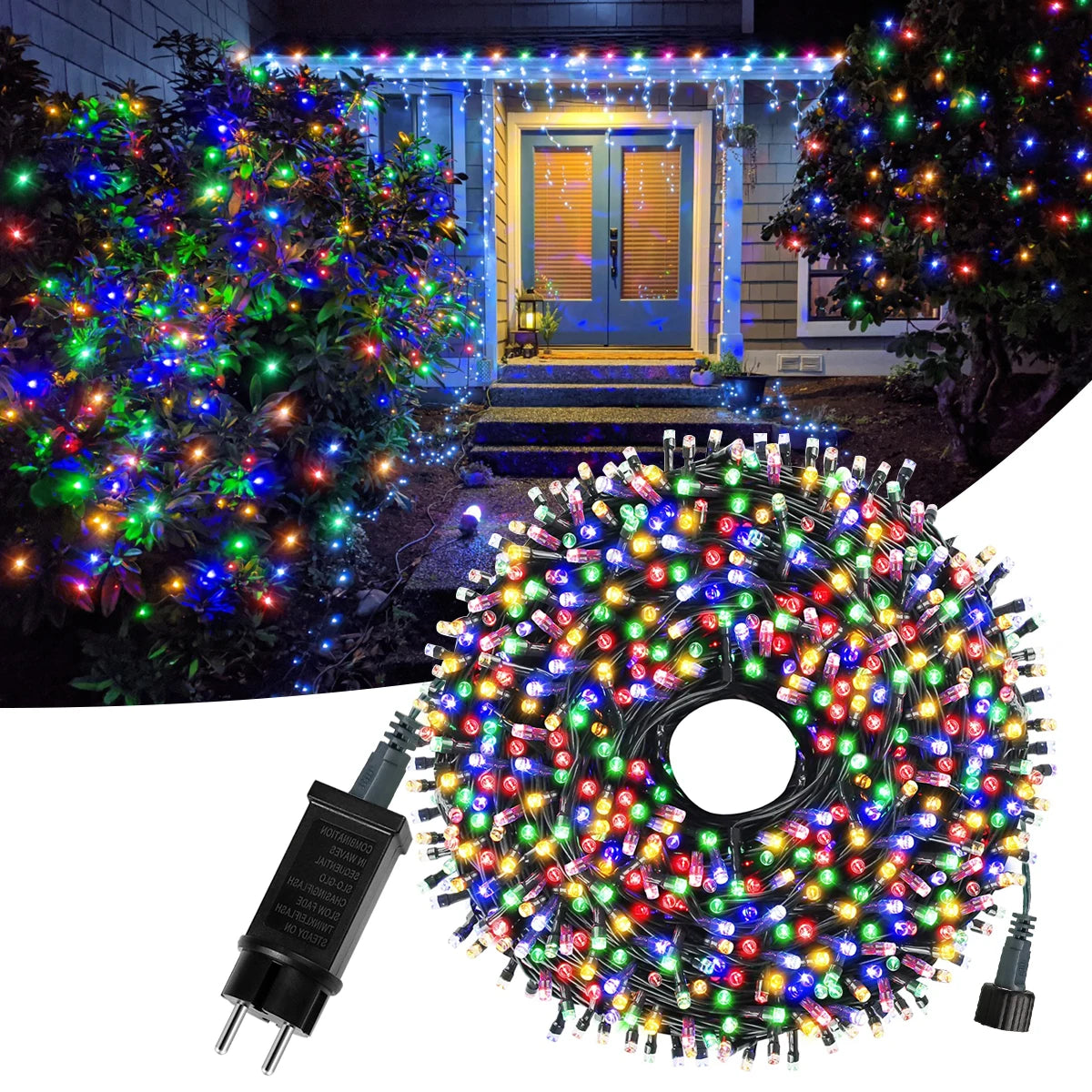 Waterproof outdoor Christmas string lights for garden and yard