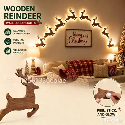 7-piece LED reindeer wall Christmas decorations