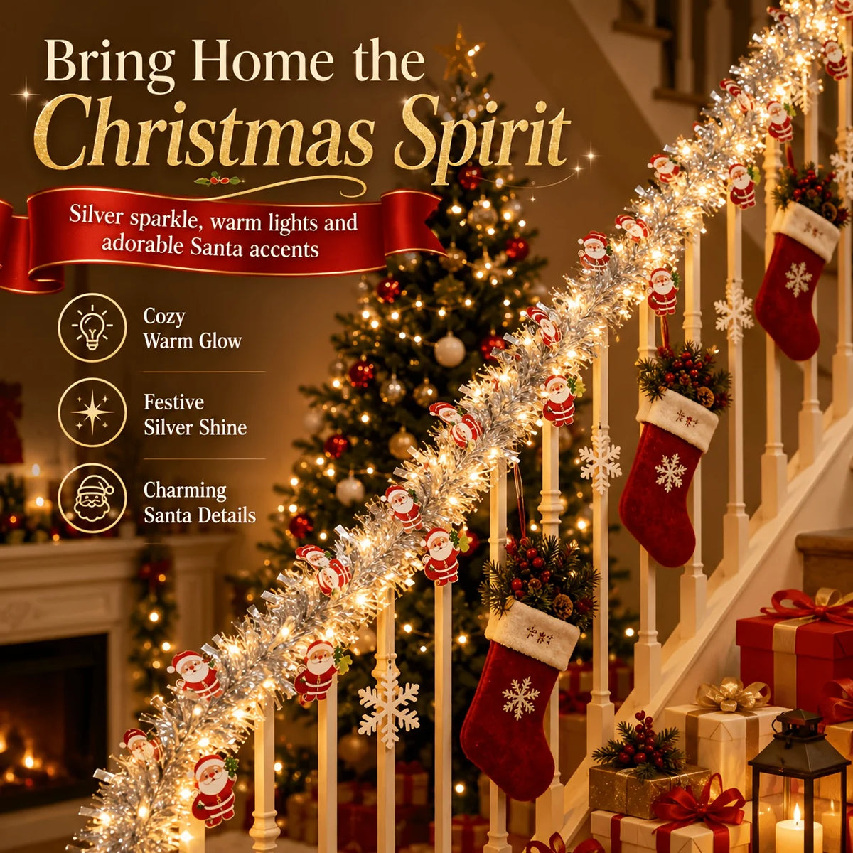 LED Santa snowflake and snowman Christmas rope lights