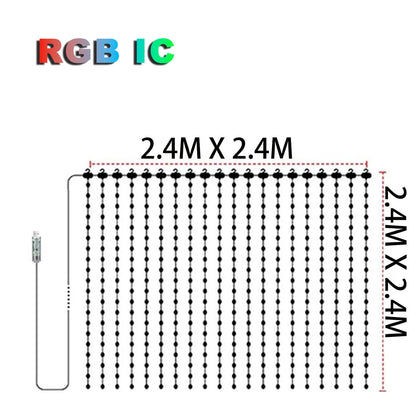 256/400 LED smart Christmas curtain lights with app
