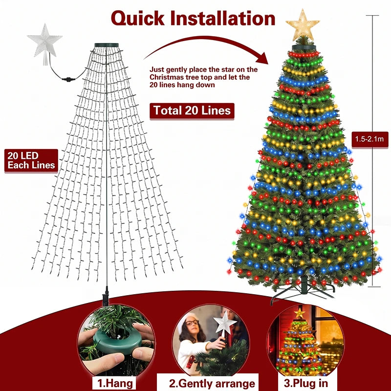400 LED smart Christmas tree lights with app and remote