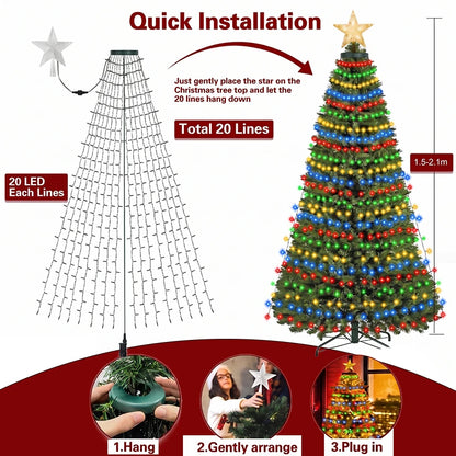 400 LED smart Christmas tree lights with app and remote