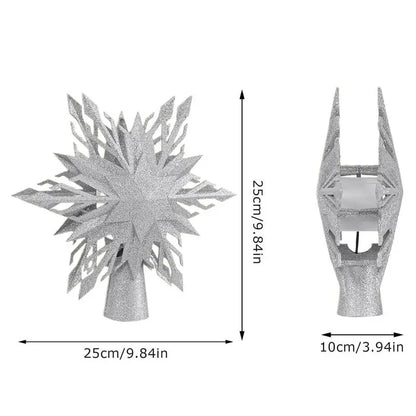Lighted snowflake Christmas tree topper with LED projector