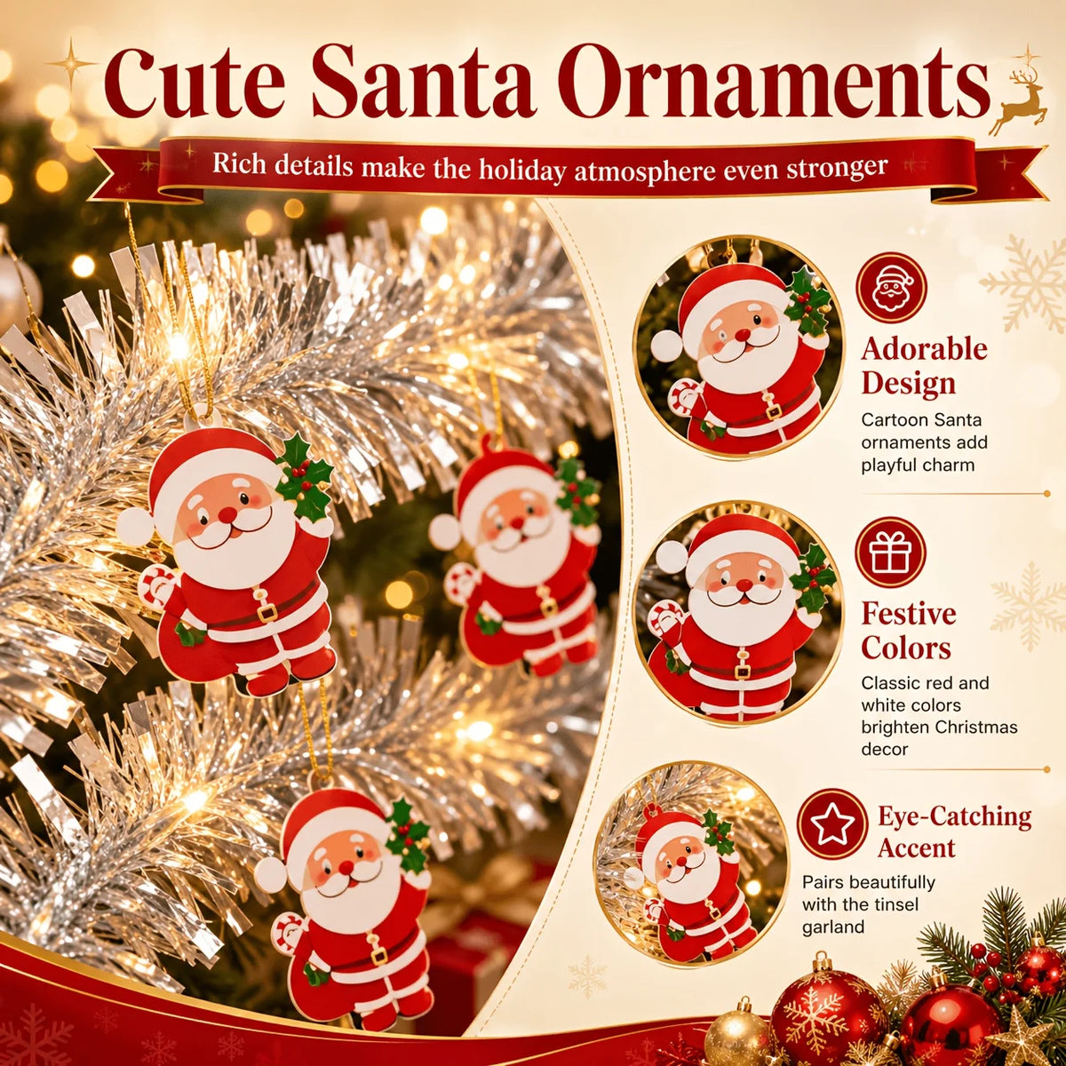 LED Santa snowflake and snowman Christmas rope lights