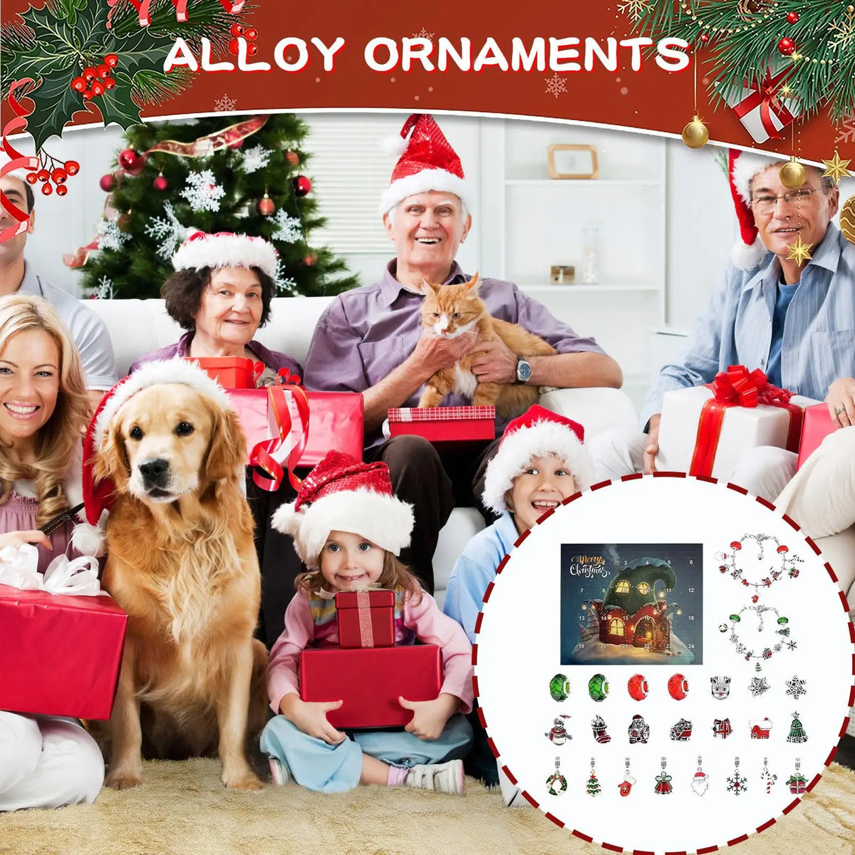 24-day Christmas countdown bracelet charm calendar