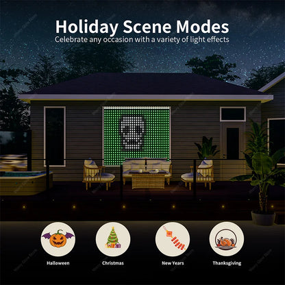 256/400 LED smart Christmas curtain lights with app