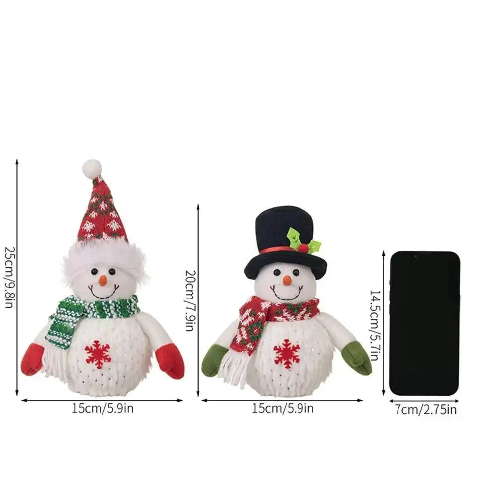 Light-up snowman Christmas figurine with snowflake decor