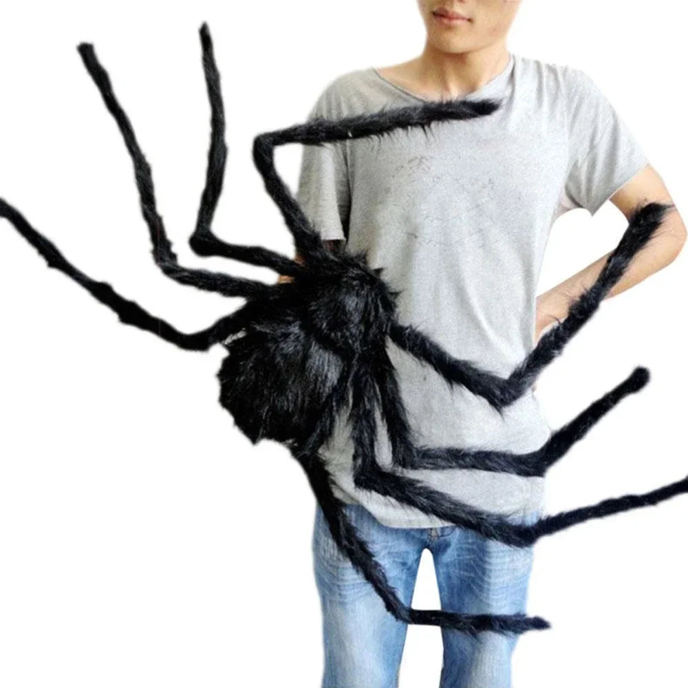 Large plush spider Halloween decoration for indoor and outdoor party decor