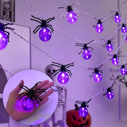 10 LED spider string lights for Halloween party decor