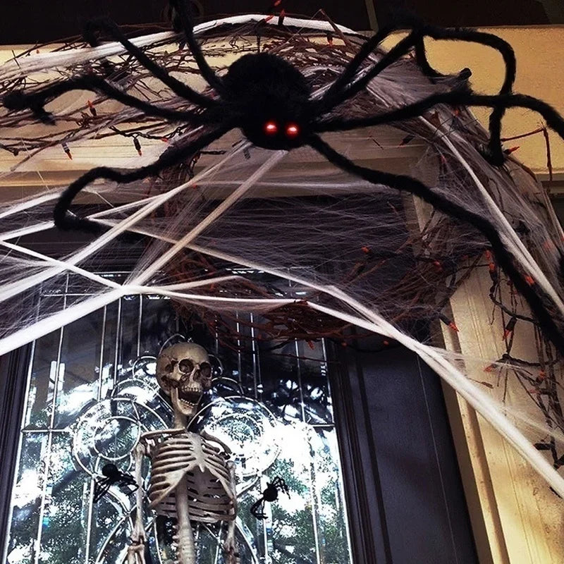 Large plush spider Halloween decoration for indoor and outdoor party decor