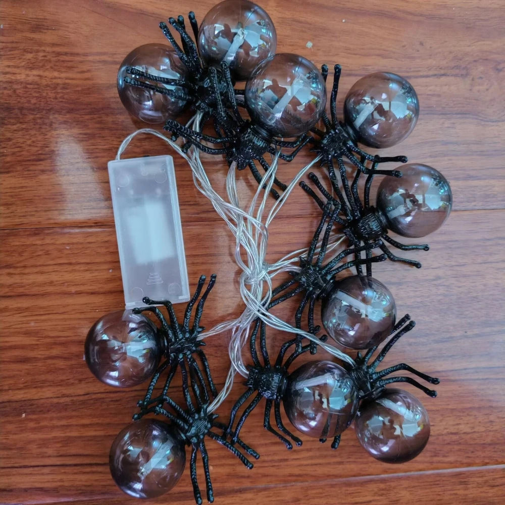 10 LED spider string lights for Halloween party decor