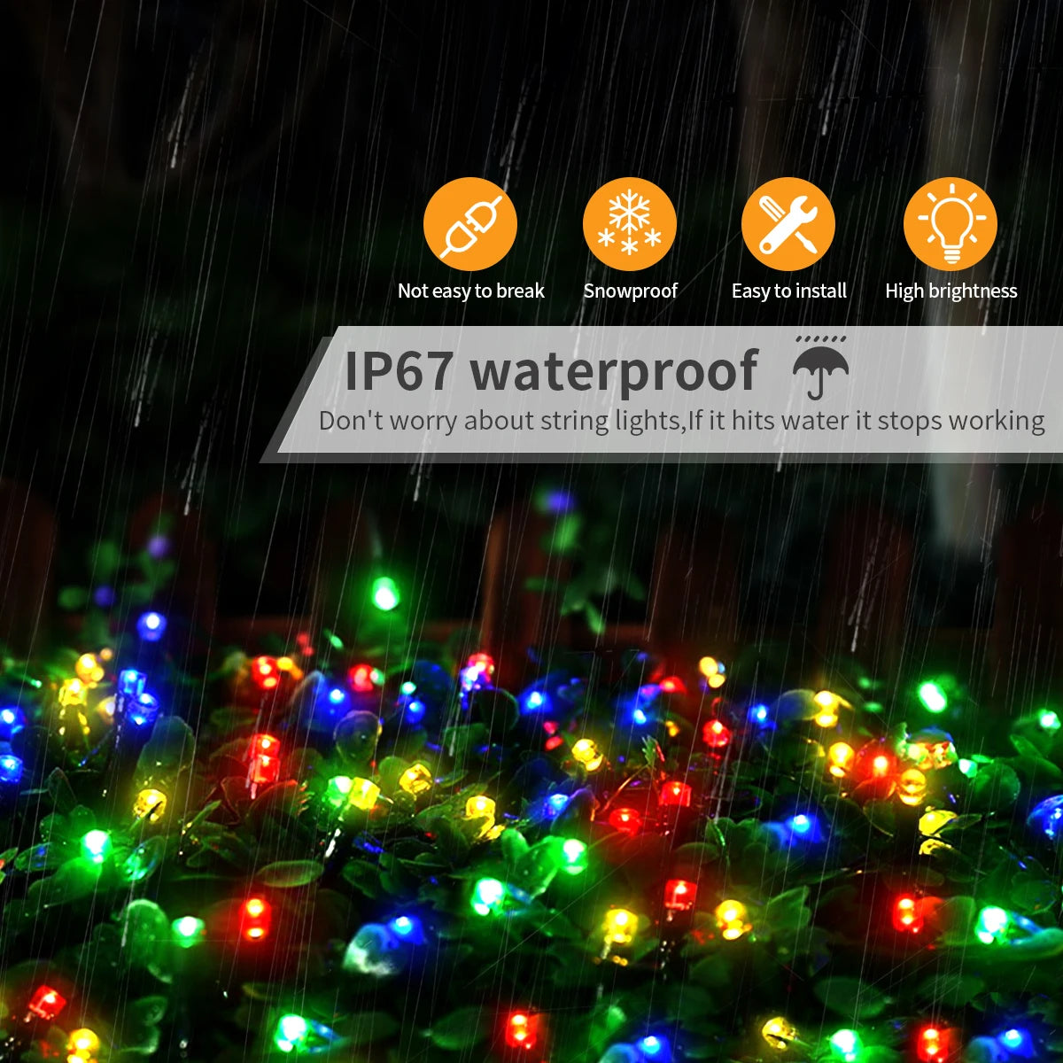 Waterproof outdoor Christmas string lights for garden and yard