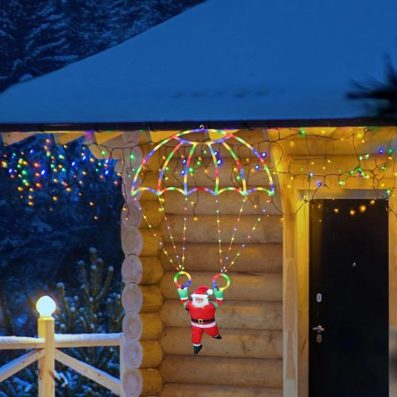 USB Santa Claus parachute Christmas lights for outdoor decor
