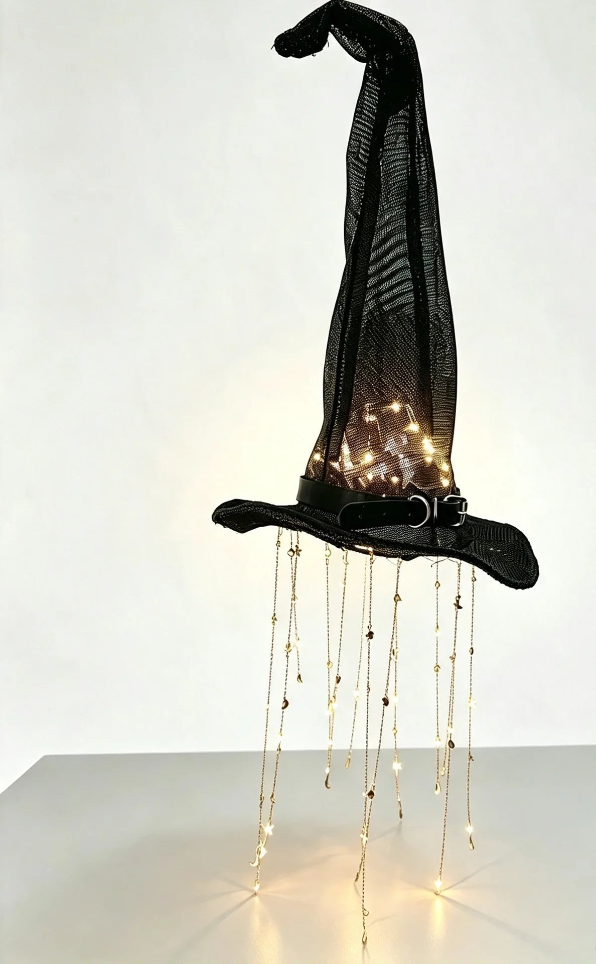 Lighted witch hat Halloween outdoor hanging decor