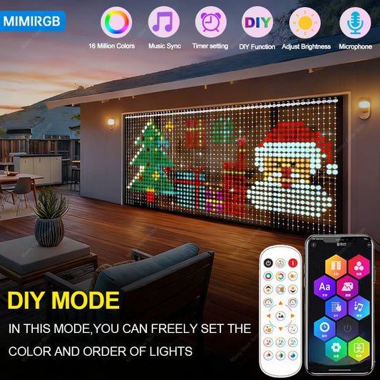 256/400 LED smart Christmas curtain lights with app