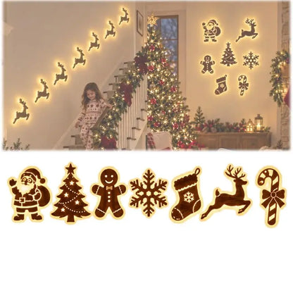 7-piece LED reindeer wall Christmas decorations