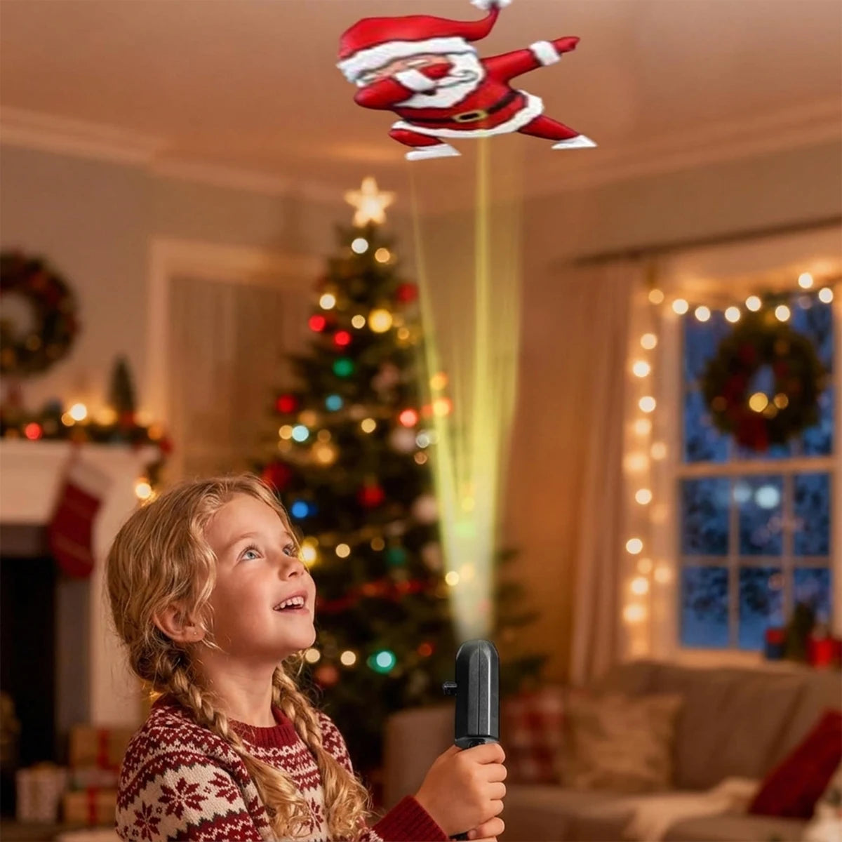 Flexible Christmas snow and Santa projection lights