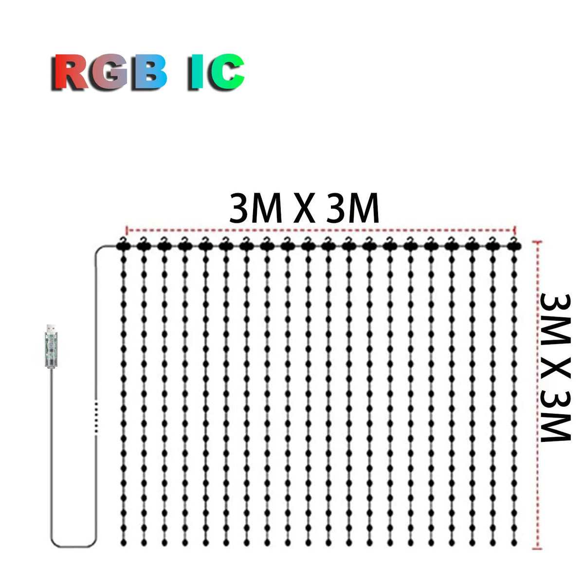 256/400 LED smart Christmas curtain lights with app