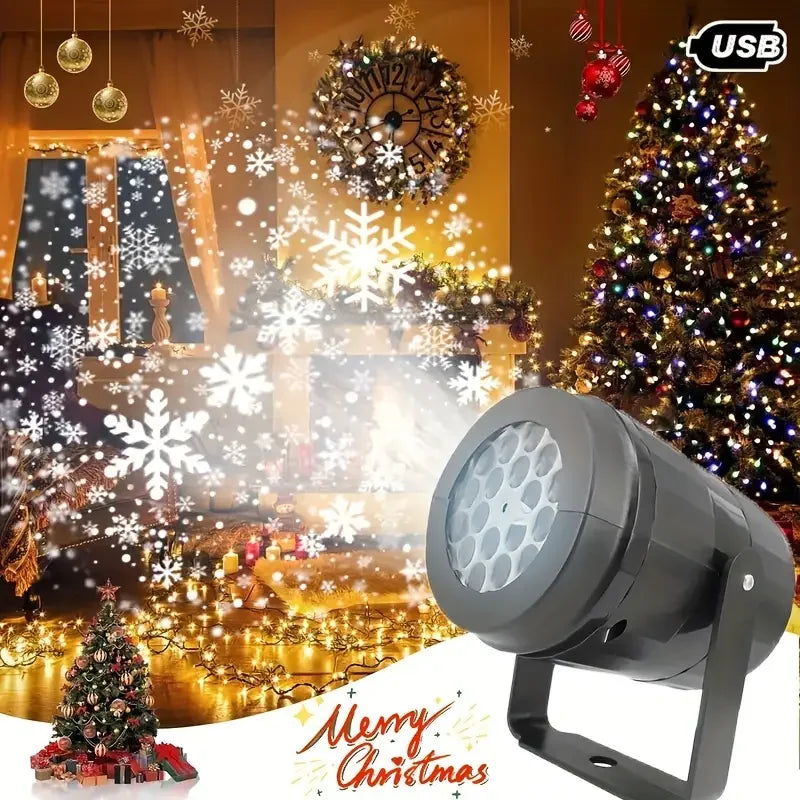 USB LED snowflake Christmas projector light