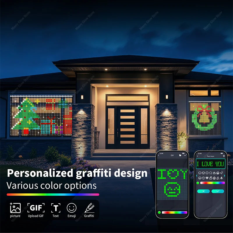 256/400 LED smart Christmas curtain lights with app