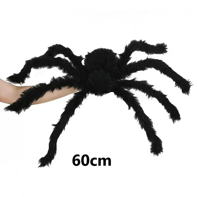 Large plush spider Halloween decoration for indoor and outdoor party decor