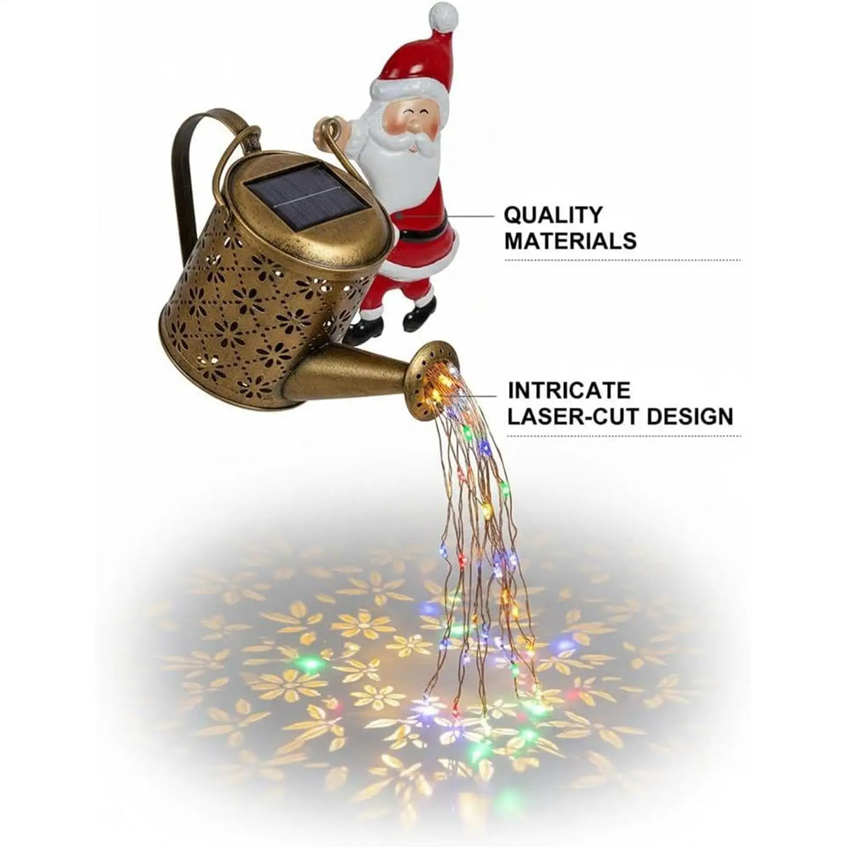 Solar Christmas kettle garden lights for outdoor decor