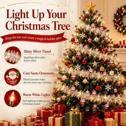 LED Santa snowflake and snowman Christmas rope lights