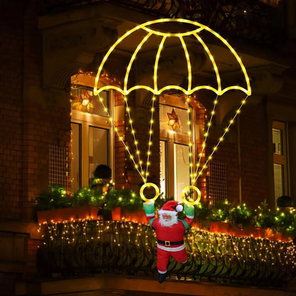 USB Santa Claus parachute Christmas lights for outdoor decor