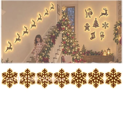 7-piece LED reindeer wall Christmas decorations