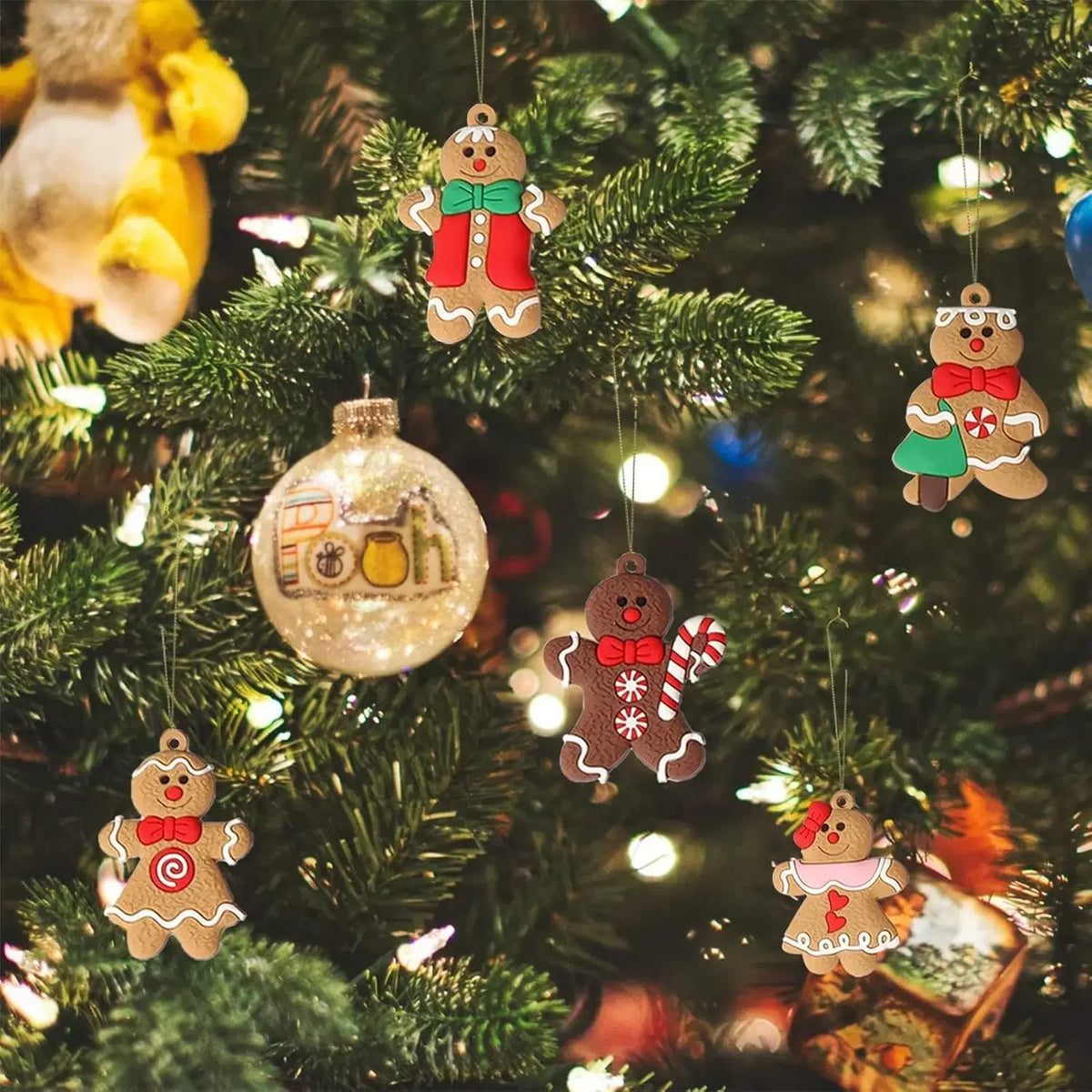 Gingerbread man Christmas tree ornaments assorted set