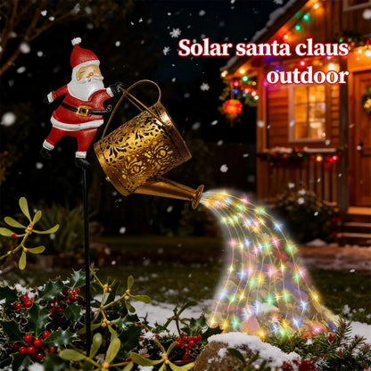 Solar Christmas kettle garden lights for outdoor decor