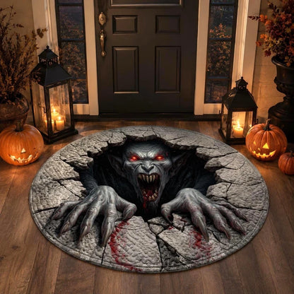 Halloween ghost and bat 3D optical illusion non-slip rug