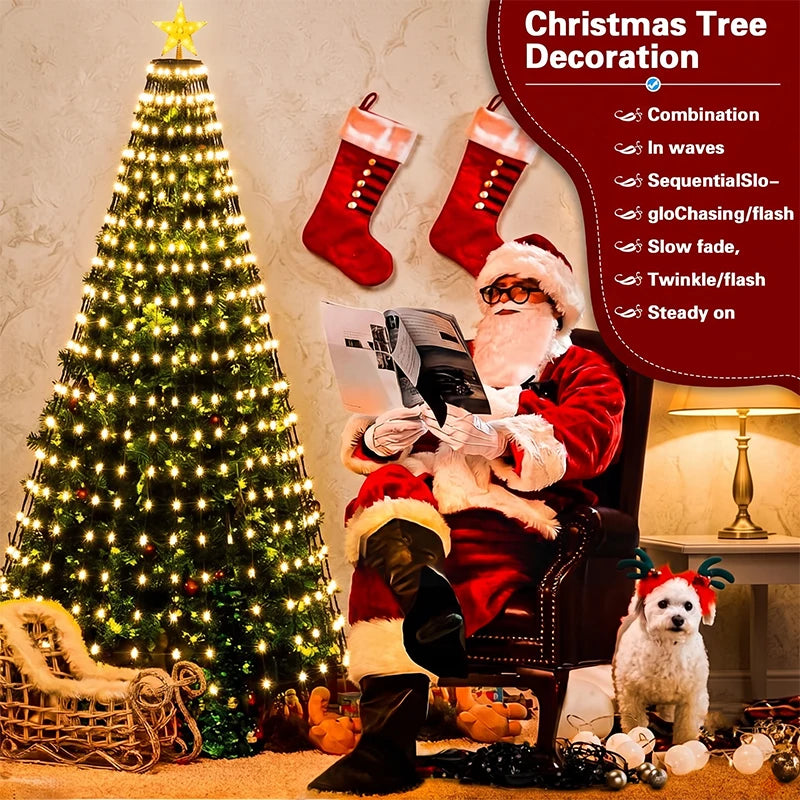 400 LED smart Christmas tree lights with app and remote