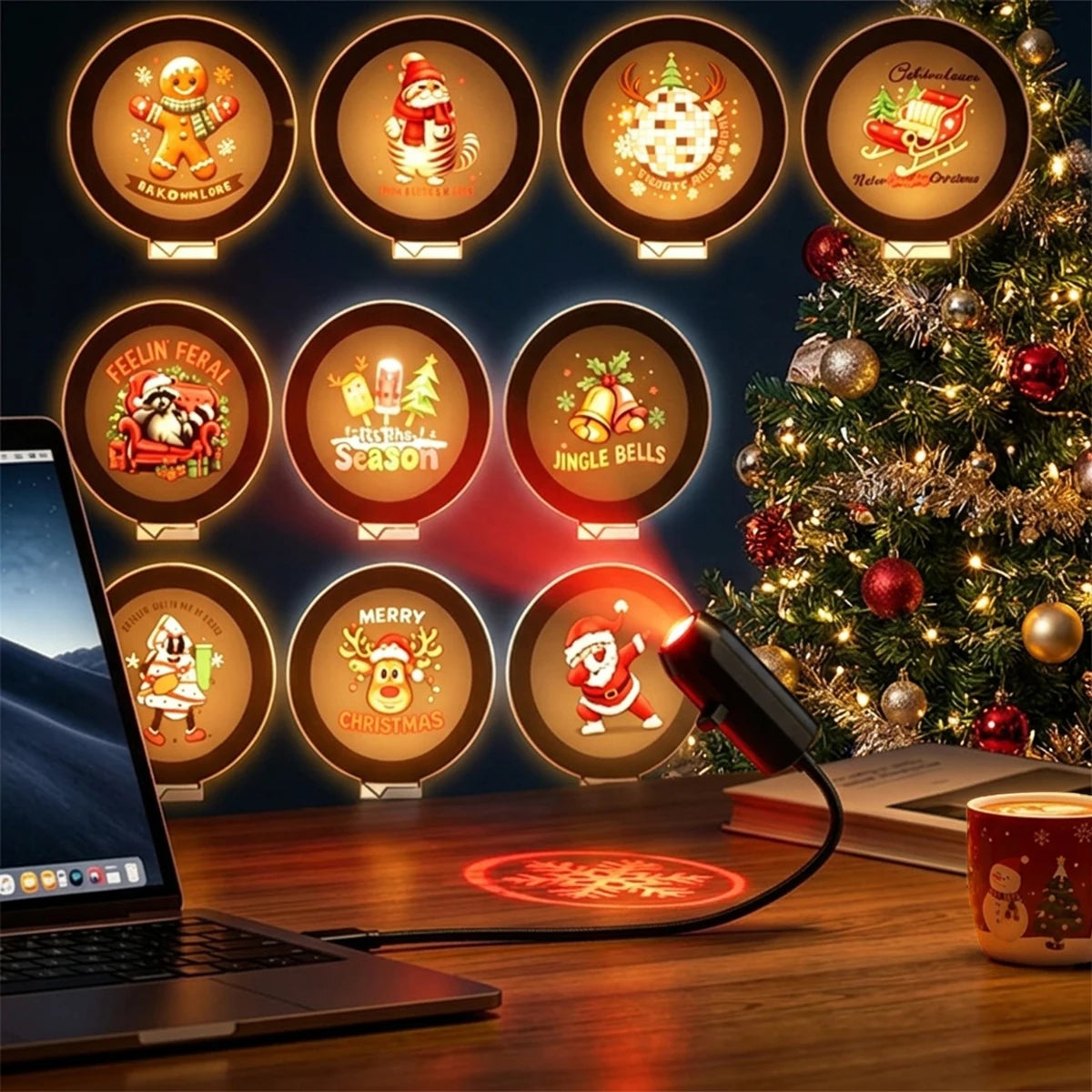 Flexible Christmas snow and Santa projection lights